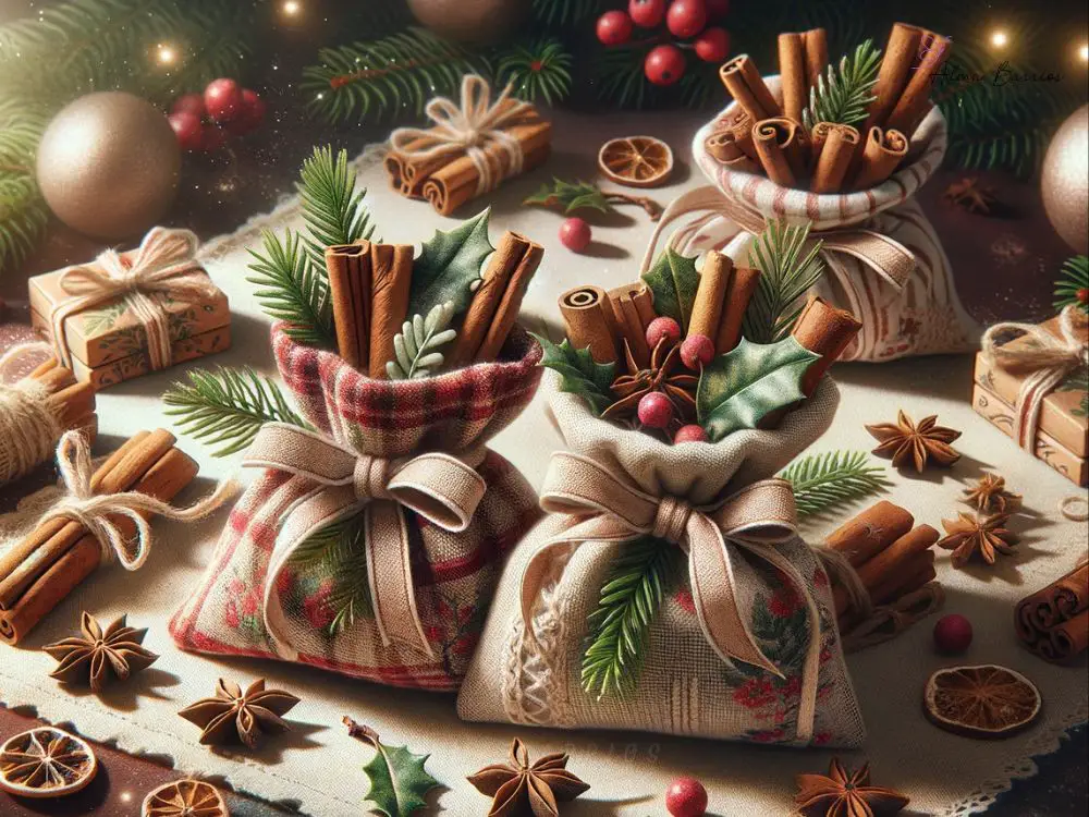 Fabricación de Bolsitas de Suerte con Canela y Hierbas Navideñas