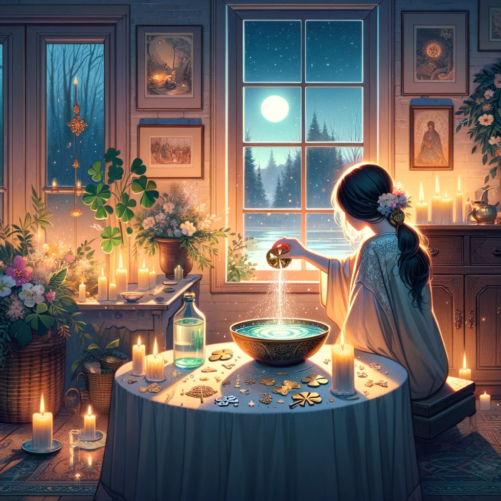 **Agua Bendita en Fin de Año: Rituales para Llamar la Suerte** A medida que nos preparamos para despedir el año viejo y dar la bienvenida al nuevo, muchos buscan maneras de atraer la suerte y la bendición a sus vidas. Una práctica espiritual y profundamente simbólica para este propósito es el uso de agua bendita en rituales de fin de año. Exploraremos cómo puedes utilizar el agua bendita para crear un espacio de serenidad y buena fortuna en tu hogar. ### **El Agua Bendita: Un Elemento de Purificación y Bendición** #### **Significado y Uso Tradicional** El agua bendita, comúnmente utilizada en diversas tradiciones religiosas, es un símbolo de purificación y protección espiritual. Se cree que tiene el poder de limpiar tanto los espacios físicos como los espirituales, preparándolos para recibir energías positivas. #### **Preparando tu Agua Bendita** Puedes obtener agua bendita de una iglesia o un lugar sagrado, o si prefieres, puedes bendecirla tú mismo en casa. Esto se puede hacer mediante una oración, una meditación o simplemente con la intención de infundir el agua con energía positiva y purificadora. ### **Rituales con Agua Bendita para Fin de Año** #### **Limpieza y Bendición del Hogar** Un ritual común es usar el agua bendita para bendecir tu hogar. Esto se hace asperjando el agua en las esquinas de cada habitación, mientras visualizas la eliminación de energías negativas y la bienvenida de vibraciones positivas para el año nuevo. #### **Creando un Espacio Sagrado** Otra práctica es crear un pequeño altar en tu hogar con velas, flores y una fuente de agua bendita. Este espacio puede servir como un centro de meditación y reflexión, ayudándote a conectar con tus intenciones para el nuevo año. ### **Incorporando el Ritual en Tu Celebración de Fin de Año** #### **Un Momento de Reflexión Personal o Comunitaria** Este ritual puede ser un momento personal de quietud o puede ser compartido con amigos y familiares. Es una forma hermosa de unirse en un propósito común y compartir deseos de buena suerte y bendiciones para el año que comienza. #### **Combinando con Otras Tradiciones** El ritual de agua bendita se puede combinar fácilmente con otras prácticas de fin de año, como la quema de incienso, la meditación o el establecimiento de propósitos y resoluciones para el nuevo año. **Conclusión** El uso de agua bendita en rituales de fin de año es una práctica poderosa y significativa que puede ayudar a establecer un tono de serenidad, esperanza y positividad para el año venidero. ¿Cómo planeas incorporar elementos espirituales o rituales en tu celebración de fin de año? Comparte tus planes y tradiciones en los comentarios, y juntos, demos la bienvenida a un año nuevo lleno de paz y prosperidad.