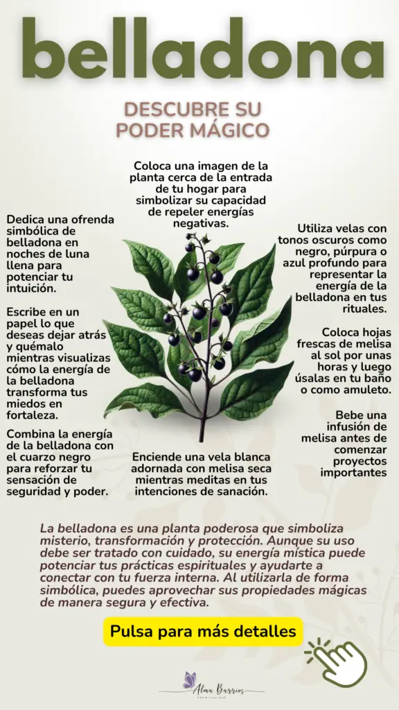 Descubre la magia de la belladona: una planta misteriosa llena de energía para la protección, la transformación y la conexión espiritual. Aprende a usar su poder simbólico en rituales de protección y renovación. ¡Explora su misticismo de forma segura! #BelladonaMágica #RitualesDeProtección #EnergíaMística #MagiaNatural #ConexiónEspiritual