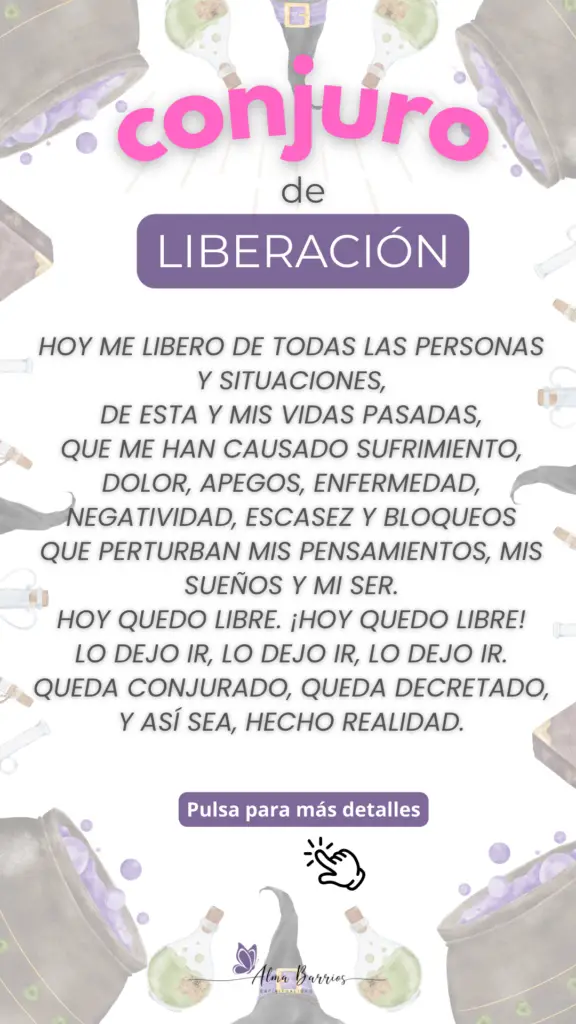 Libérate de las cargas del pasado con este poderoso conjuro de liberación. Suelta emociones negativas, bloqueos y apegos para abrir espacio a la paz interior y nuevas oportunidades. #ConjuroDeLiberación #SanaciónEmocional #LiberaciónEnergética #RitualesEspirituales #EnergíaPositiva