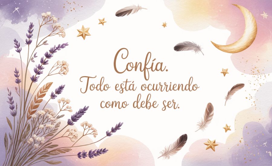Confía. Todo está ocurriendo como debe ser.