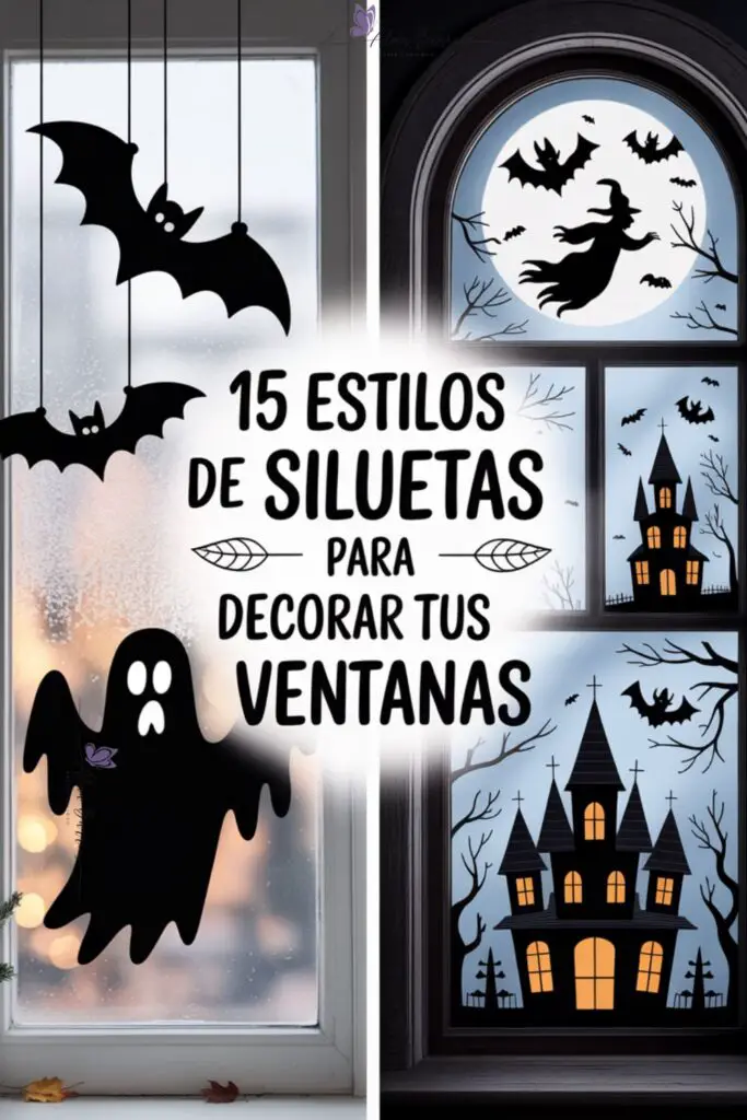 Halloween decoración ventanas con papel negro